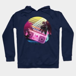 Pink Boombox 80s vaporwave tropical Hoodie